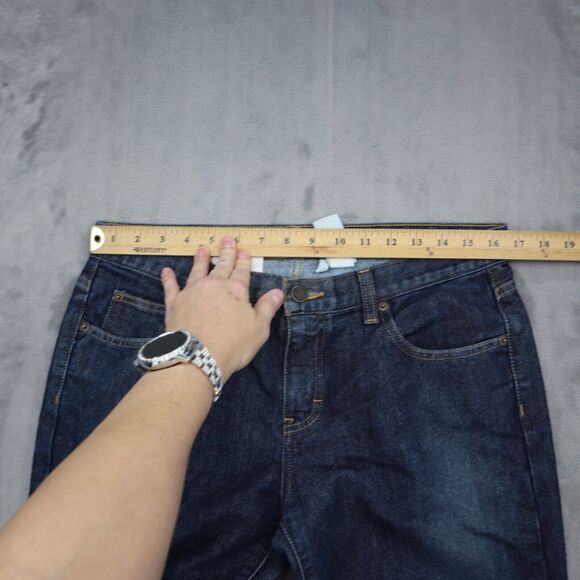 Calvin Klein Pants Womens 11 Blue Flare Low Rise Button Dark Wash Denim Jeans - Picture 4 of 16